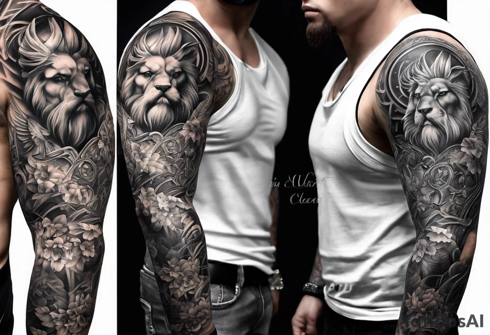 Catholic tattoo sleeve for a man. tattoo idea tattoo idea