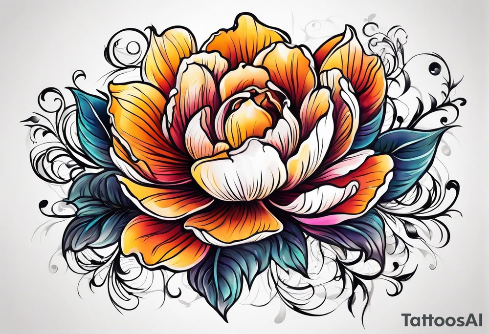 Flowers cancer tattoo idea