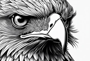 black and white eagle with blue eyes tattoo idea