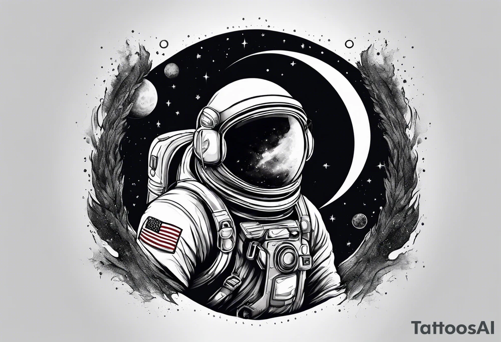 A astronaut a black hole tattoo idea