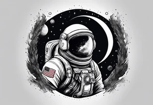 A astronaut a black hole tattoo idea