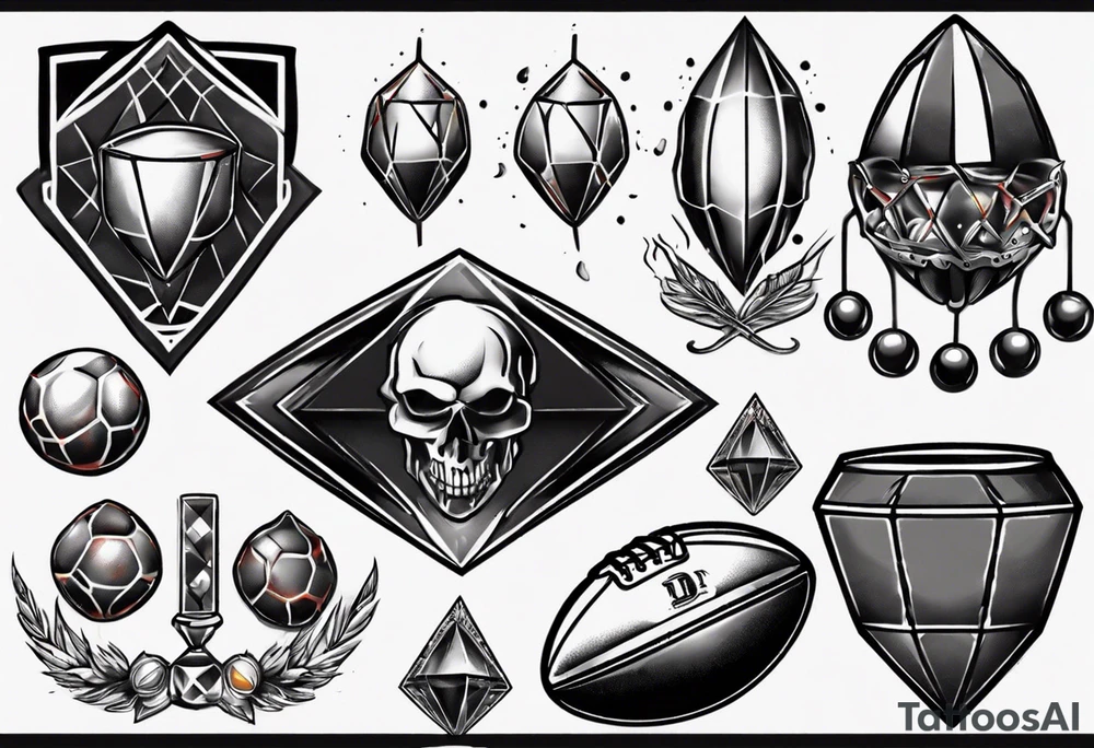 Dad drums diamonds pearls football sports tattoo idea