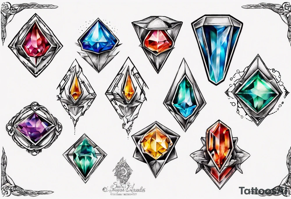 the seven chaos emeralds tattoo idea