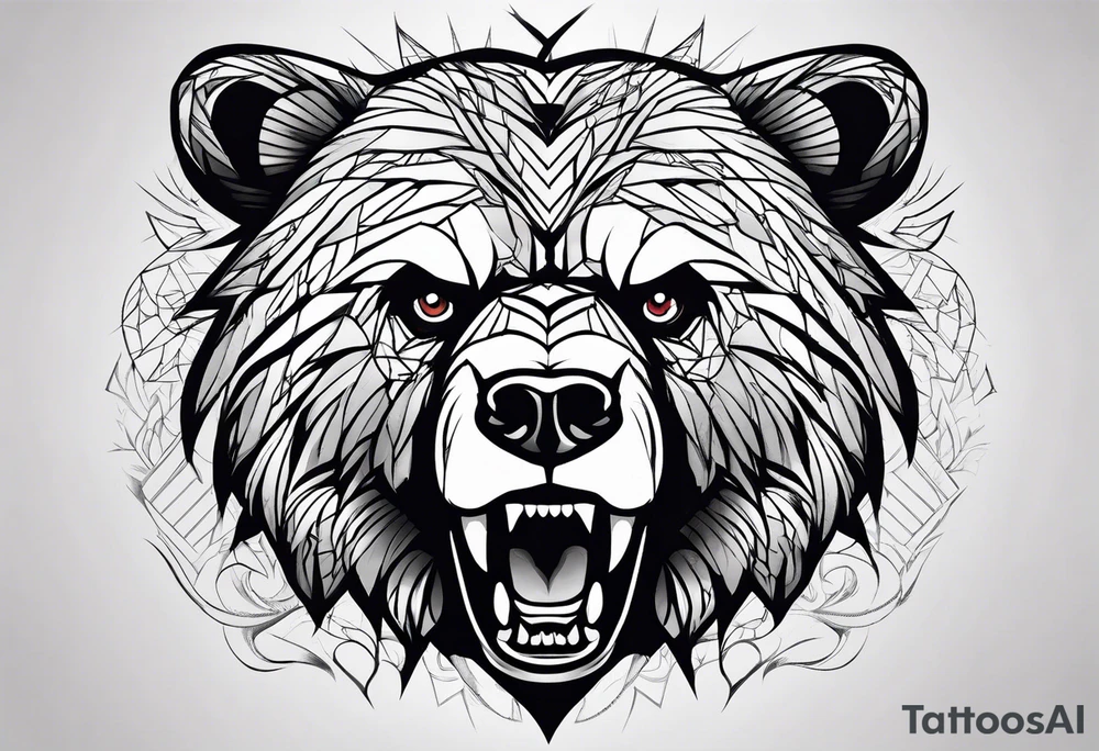 angry bear tattoo idea