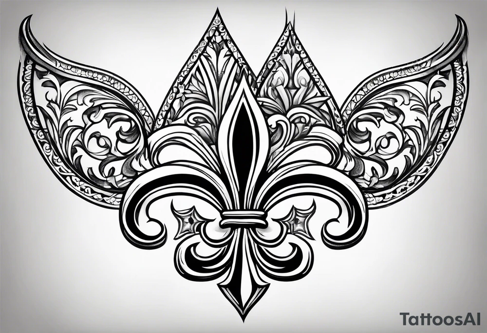Fleur de lis with designs around tattoo idea