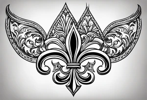 Fleur de lis with designs around tattoo idea