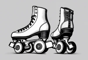 Roller skates with a speaker behind tattoo idea