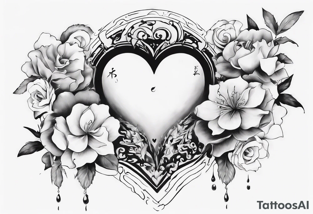 “ I think the meaning of my happiness is you” lyrics with hints of water movement, true love tattoo idea