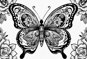 butterfly more manly with day of the dead tattoo idea