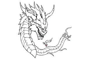 Shenron with 7 dragon balls tattoo idea