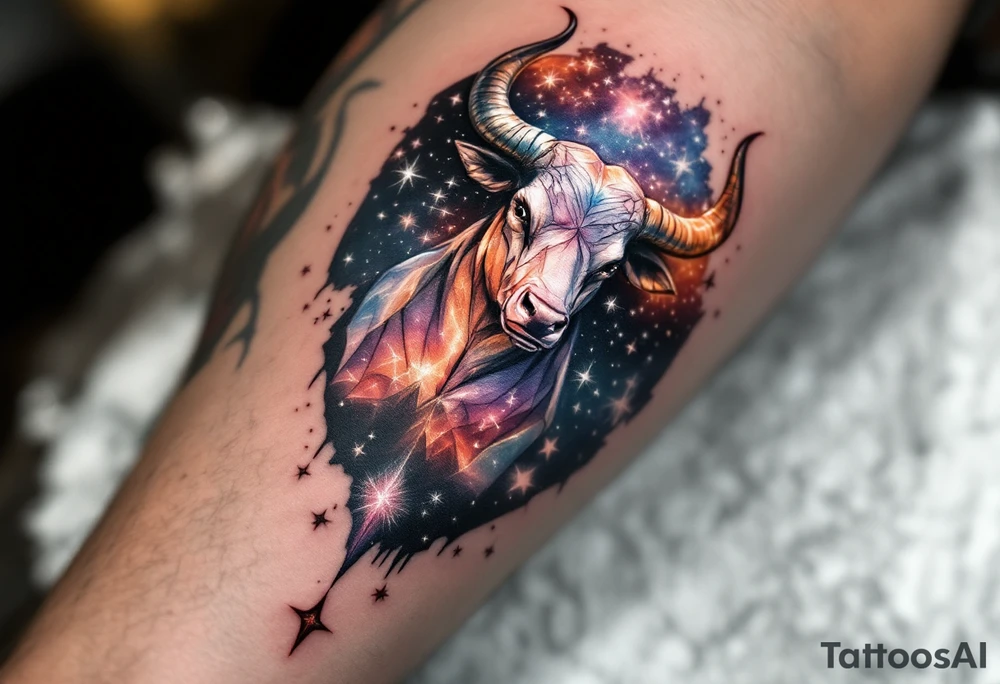 With a glint of steel and chestnut tones, the Taurus vivid star constellation anchors the spring sky. tattoo idea