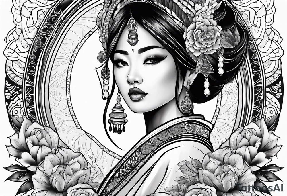 ethnic woman tattoo idea