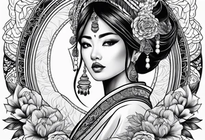 ethnic woman tattoo idea