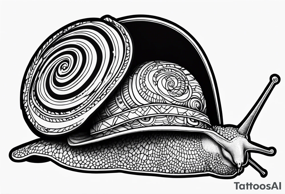 Snail with pirate hat tattoo idea