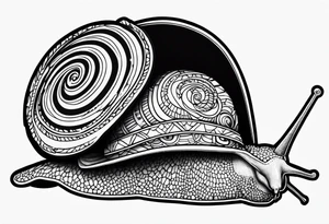 Snail with pirate hat tattoo idea