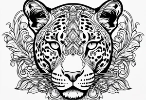 a jaguar outline and the letter A with a crown tattoo idea