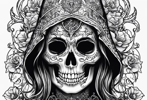 lady skeleton grim reaper satan tattoo idea