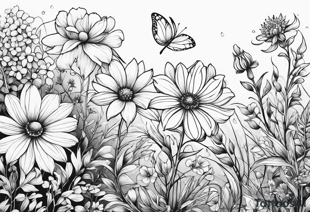 Wildflowers, smaller, vertical , half sleeve tattoo idea Wildflowers, smaller, vertical , half sleeve tattoo idea