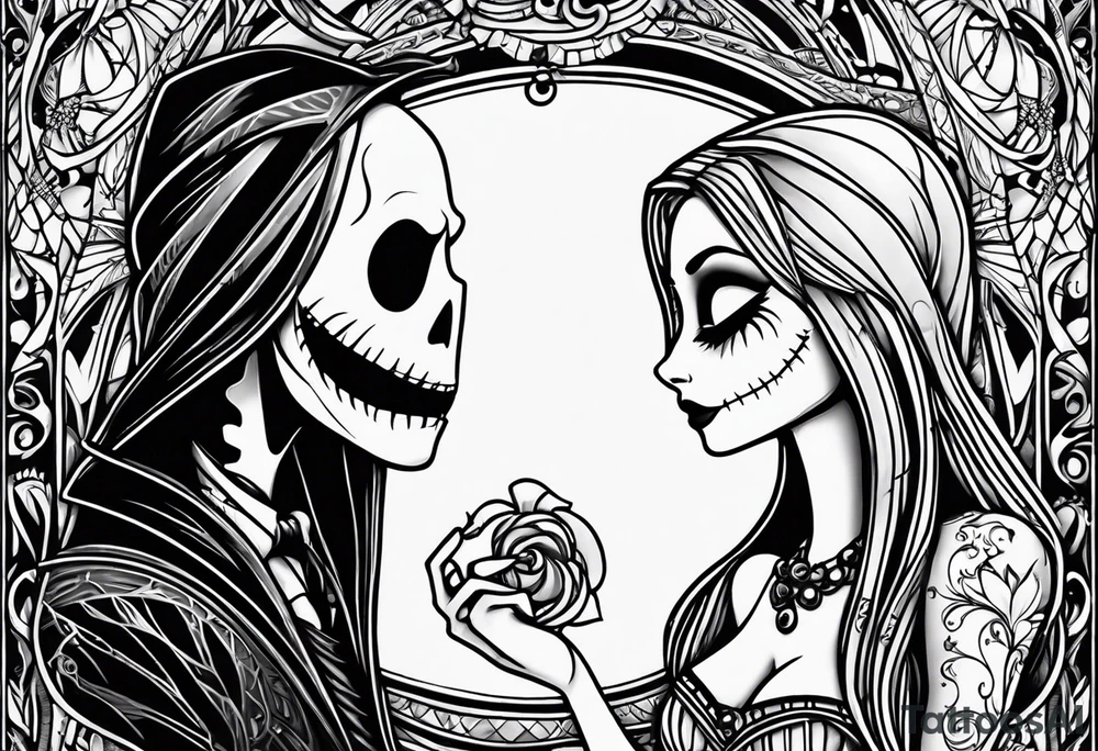 Nightmare before Christmas jack and sally tattoo idea