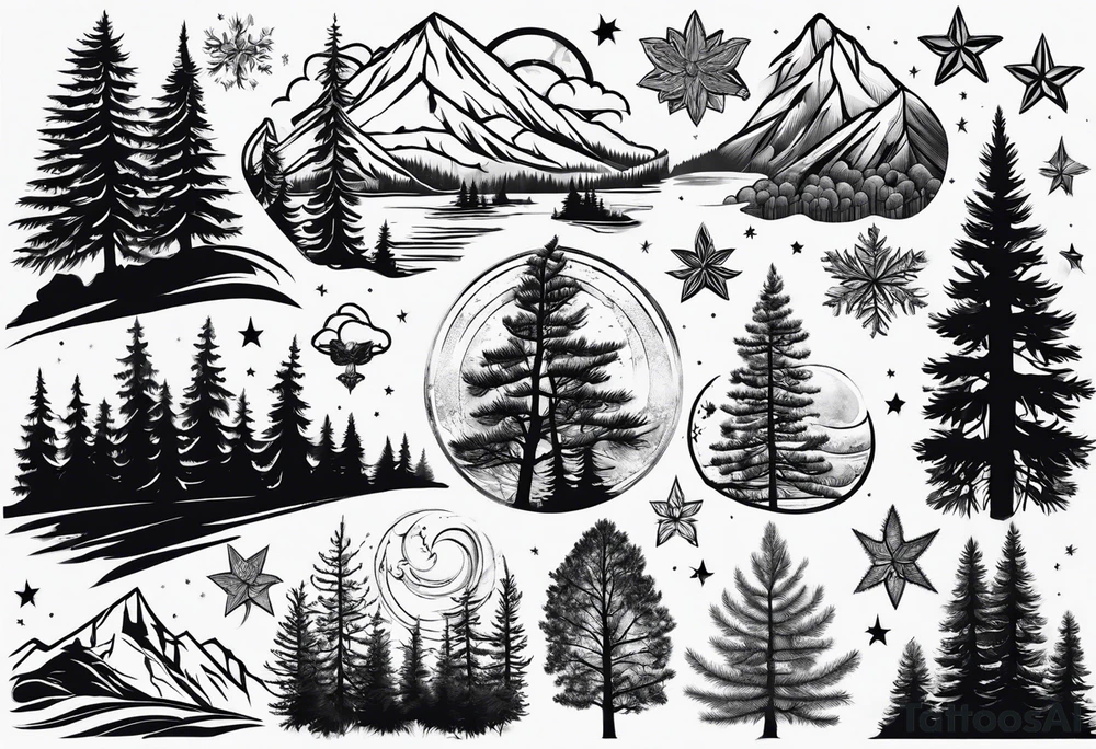 Douglas fir tattoo idea