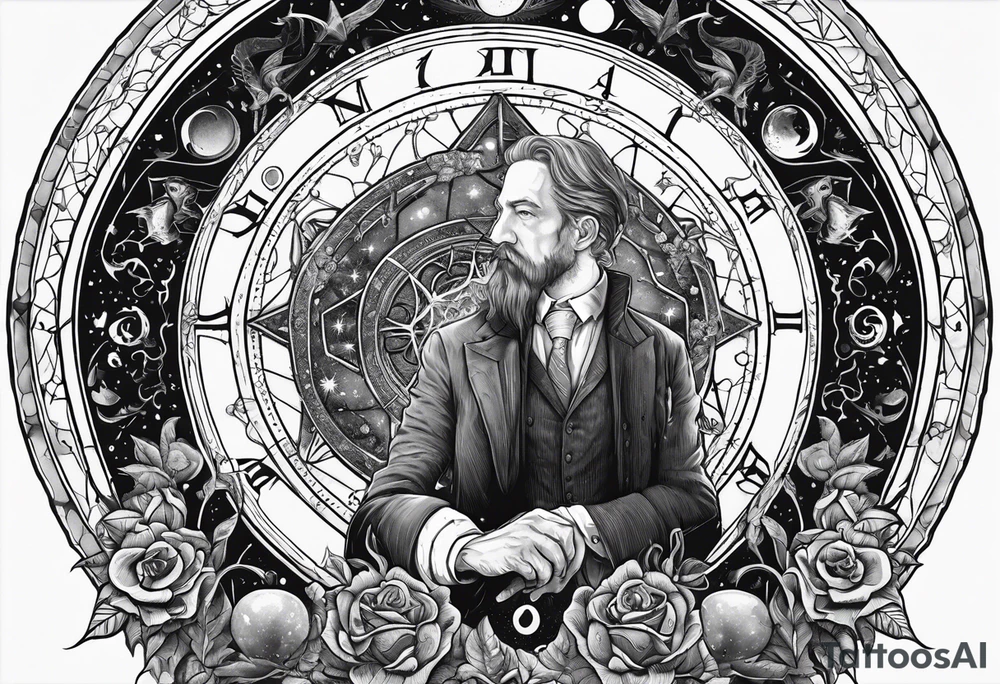 Eldridge horror, astrology scene tattoo idea