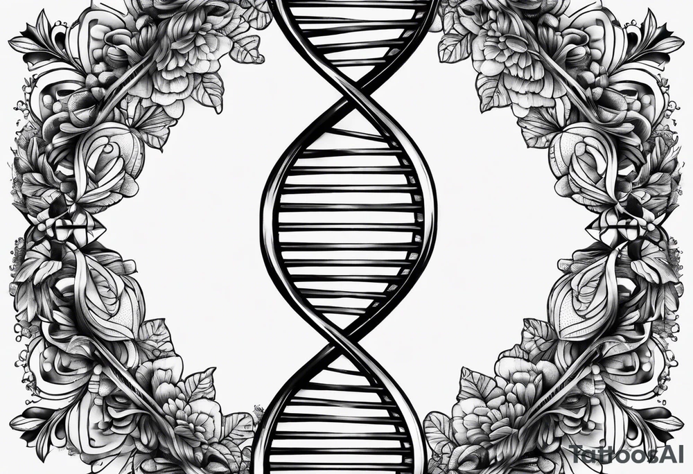 detailed DNA double helix realistic no faces tattoo idea