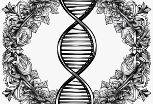 detailed DNA double helix realistic no faces tattoo idea