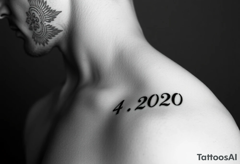 the dates 16.07.2020. 04.05.2019 tattoo ideas with the name James on the year 2019 and mason on the year 2020 tattoo idea