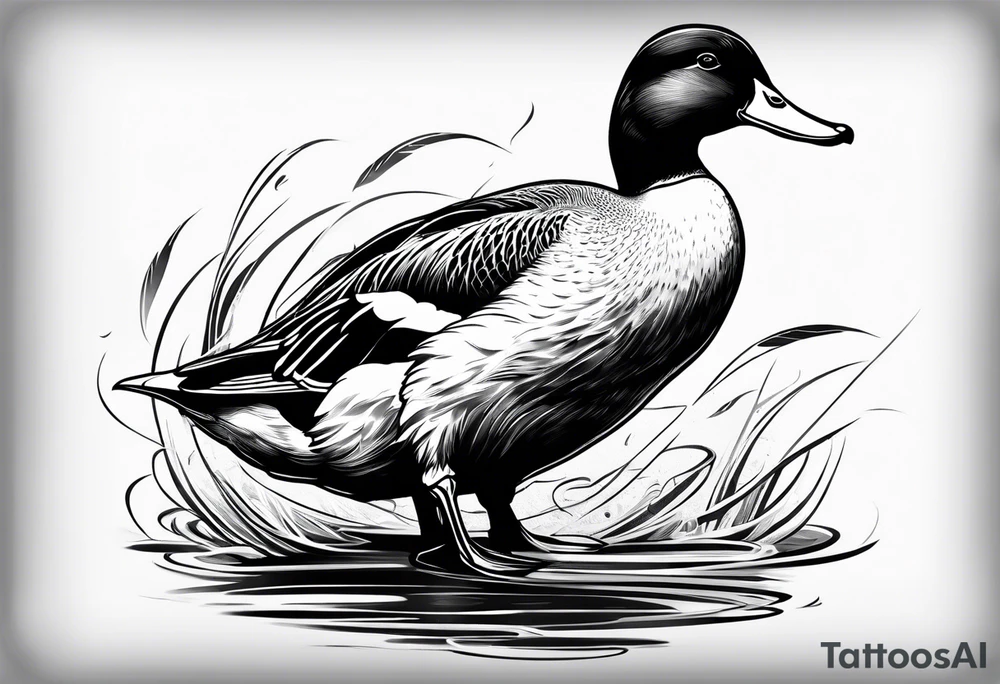 A duck walking tattoo idea