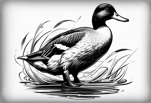 A duck walking tattoo idea