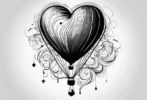 heartshaped party baloon with a strin and pulse heartbeat on a string tattoo idea