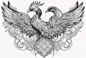 girly phoenix bird sternum tattoo tattoo idea