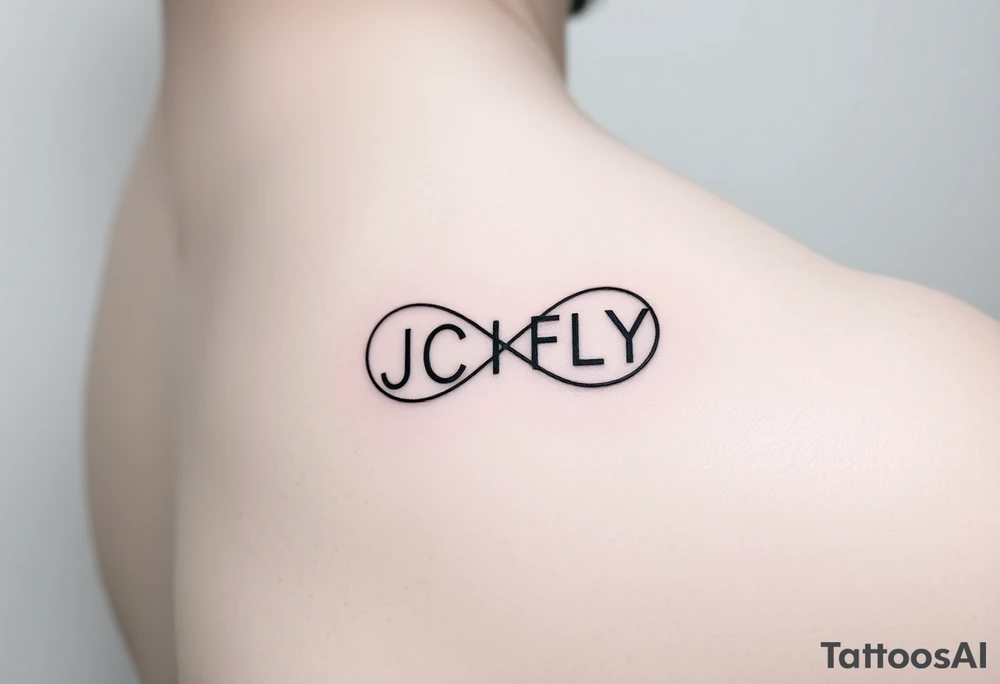 A small tattoo to go on my inner forearm with the letters JCIFLY in an infinity symbol shape more enclosed and smaller tattoo idea