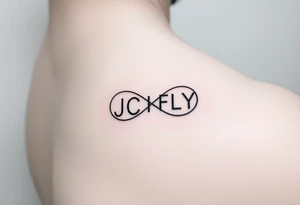 A small tattoo to go on my inner forearm with the letters JCIFLY in an infinity symbol shape more enclosed and smaller tattoo idea