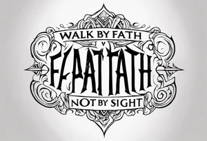 Horizontal inner bicep tattoo. “walk by faith, not by sight” tattoo idea