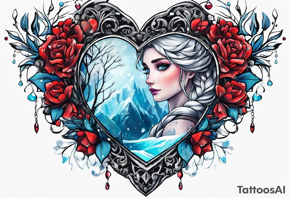 Frozen heart broken tattoo idea