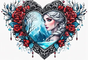 Frozen heart broken tattoo idea