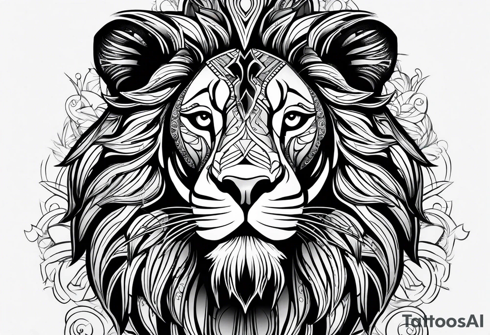 Add on to lion already in place tattoo idea