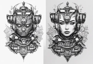 small robot running tattoo idea