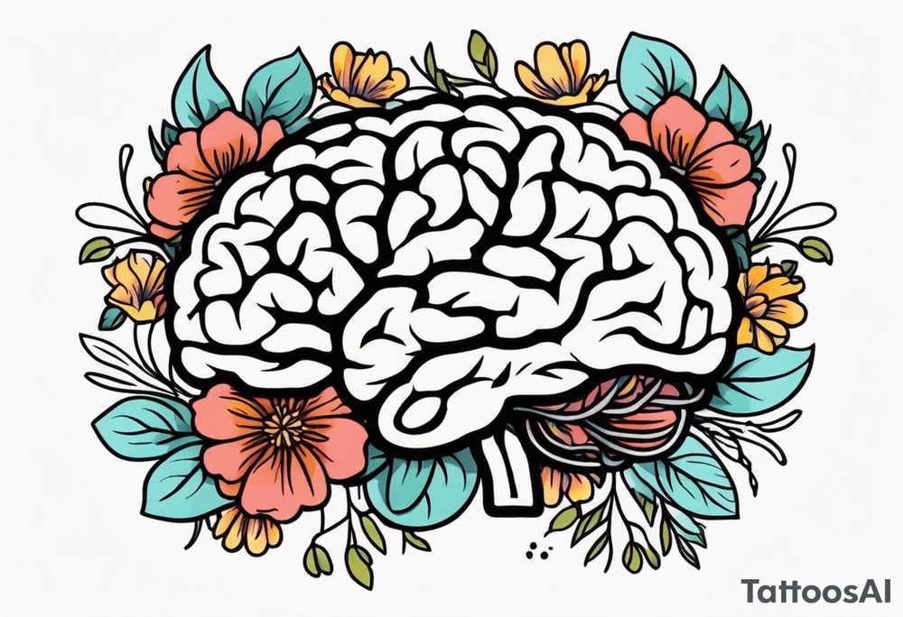 human brain
old school vintage simple traditional design surrounded by vintage flowers


bold color simple tattoo idea