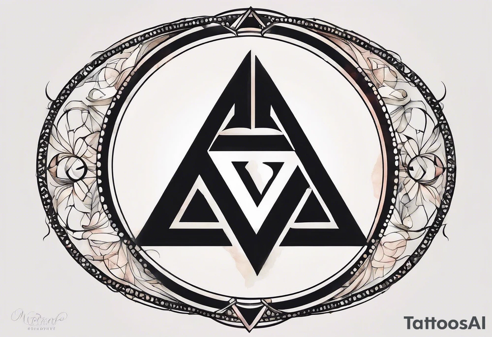 letter delta inside a chain circle, subtle, womanly, simplistic tattoo idea
