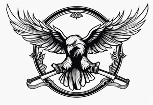 Eagle swooping with sword tattoo idea