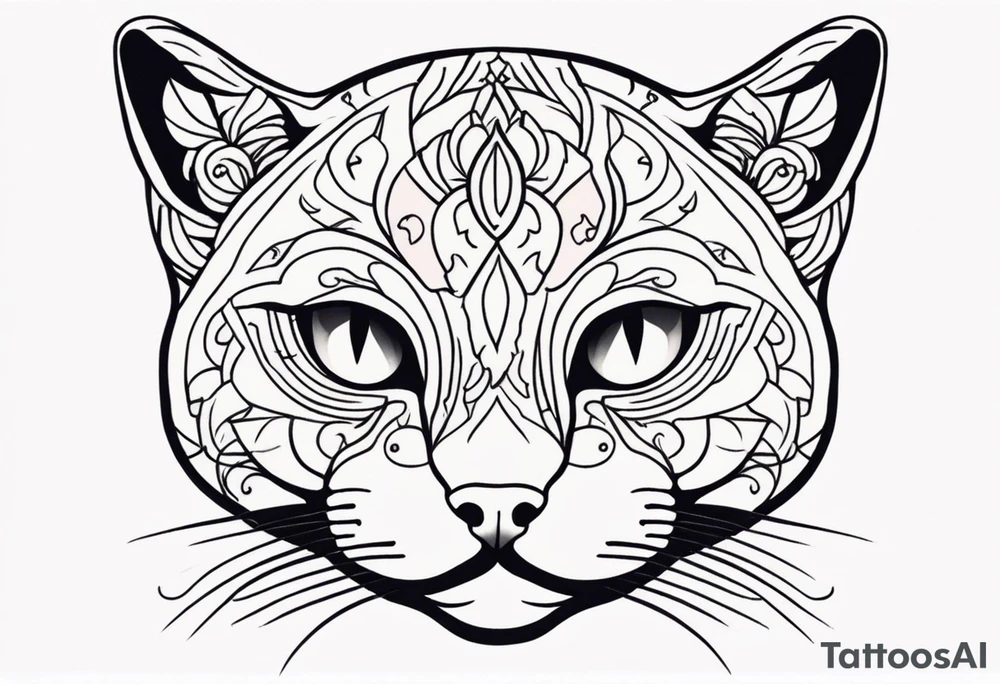 cats head tattoo idea