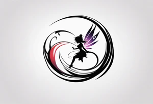 A fairy with a tail that is the fairy in the Fairy Tail anime guild logo tattoo idea