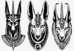Egyptian god Anubis' head with a cobra tattoo idea