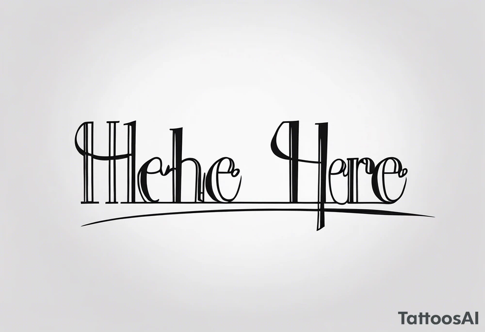 Cut here lettering tattoo design tattoo idea