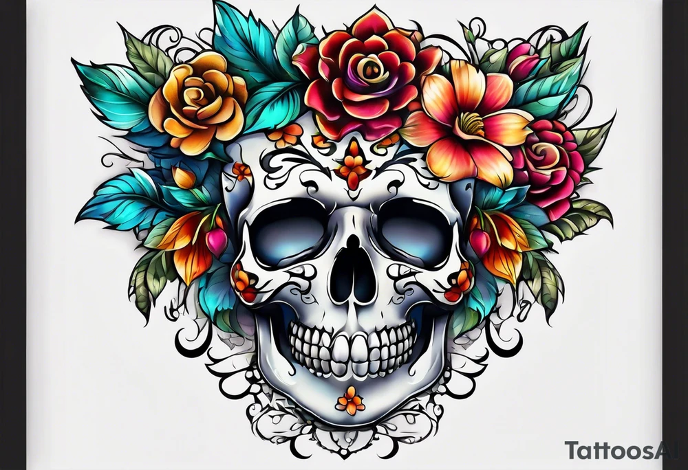 Flower chest piece tattoo idea