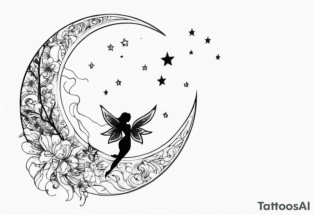 Moon and Fairy Dust tattoo idea