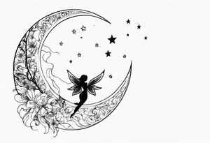 Moon and Fairy Dust tattoo idea