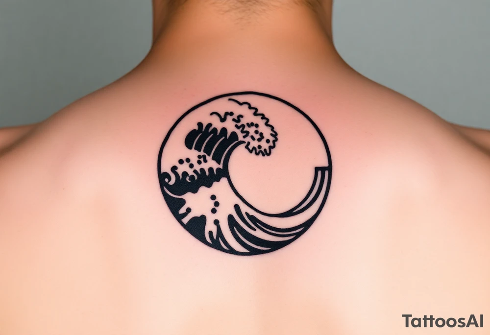 tribal round wave tattoo idea